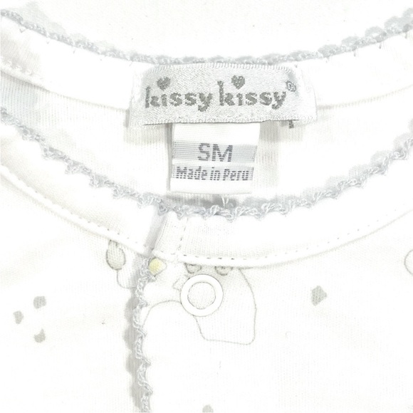 Kissy Kissy Convertible Gown Boys Small 0-3M Girls Giraffes Bears Pima Cotton - Picture 3 of 5